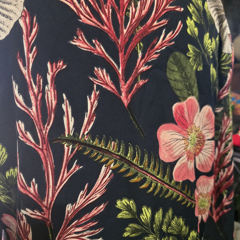 H&M Dark Moody Floral Pattern Long Sleeve Top - Picture 5 of 8